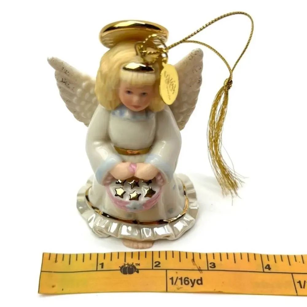 Bundle of 2 Lenox Christmas Porcelain Ornaments Angel & Snowman - Picture 7 of 13